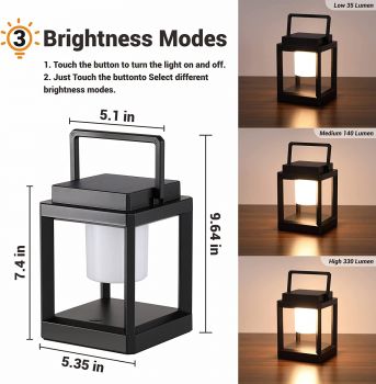 Solar LED camping light with handle 